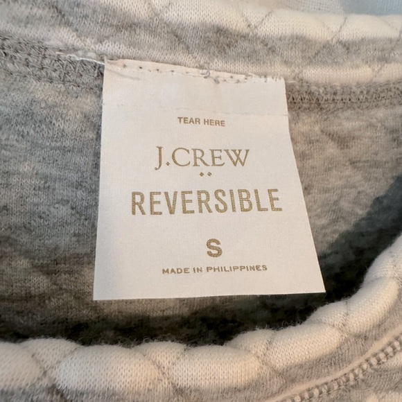 NWT J. Crew Reversible Striped Mock Neck Sweater Gray Size Small - Picture 4 of 6